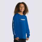 Vans Kids Reflective Checkerboard Flame Long Sleeve T-shirt (true Blue)