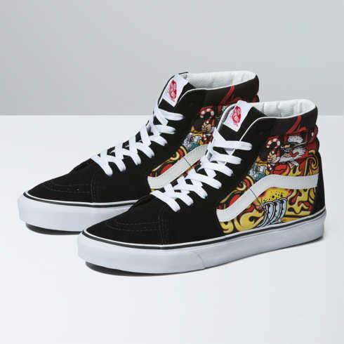 Vans Santa Flame Sk8-hi Shoe (black)