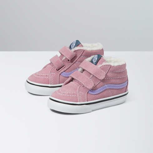 Vans Toddler Suede Sherpa Sk8-mid Reissue V Shoe (multi Color Block)