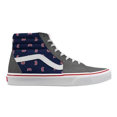 Vans Mens Customs Mlb Sk8-hi (boston Red Sox Navy)