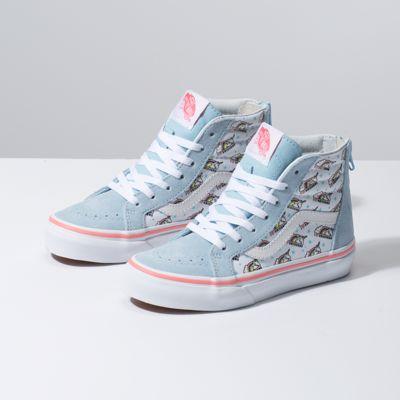 Vans Kids Unicorn Sk8-hi Zip (cool Blue/true White)