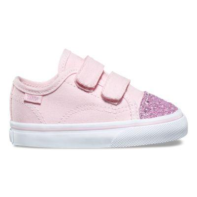 Vans Toddler Glitter Toe Style 23 V (chalk Pink/true White)