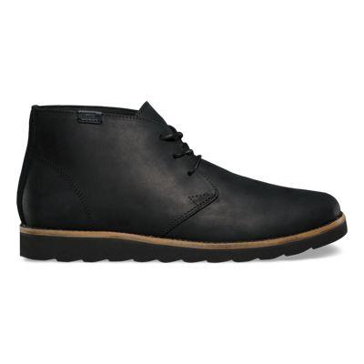 Vans Leather Desert Chukka (black Asphalt)