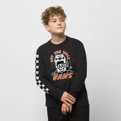 Vans Kids Sk8 Skull Long Sleeve T-shirt (black)