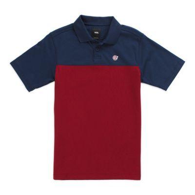 Vans Boys Circle V Polo (dress Blues/biking Red)