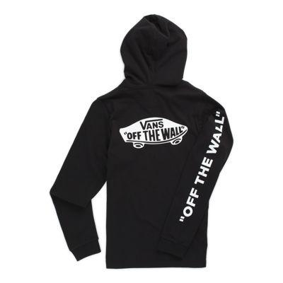 Vans Boys Van Doren Hooded Long Sleeve T-shirt (black/off The Wall)