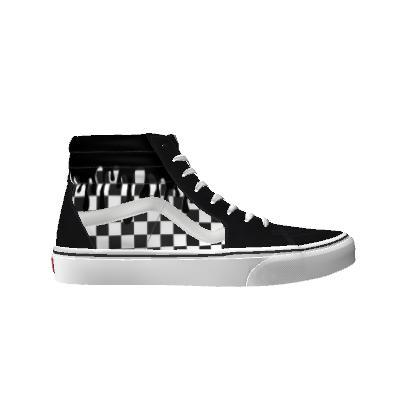 Vans Customs Black Drips Checkerboard Sk8-hi (customs)