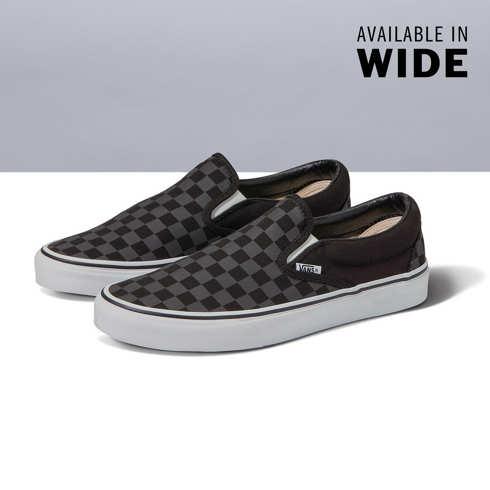 Vans Customs Black Checkerboard Slip-on Wide (customs)