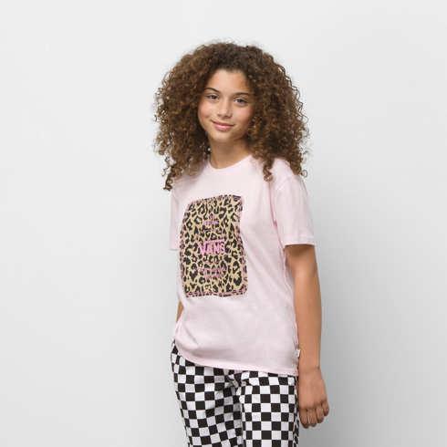 Vans Kids Jewel Leopard Crew Tee (vans Cool Pink)