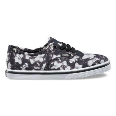 Vans Kids Blurred Floral Authentic Lo Pro (black/true White) Kids Shoes