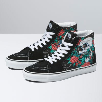 Vans Rose Skulls Sk8-hi (black/true White)