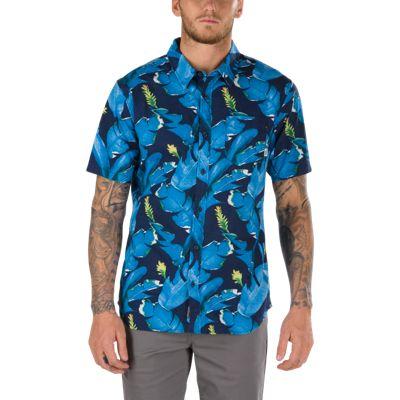 Vans Bonsai Buttondown Shirt (dress Blues Bonsai Leaf)
