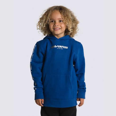 Vans Little Kids Reflective Checkerboard Flame Pullover Hoodie (true Blue)
