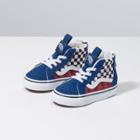 Vans Toddler Plaid Checkerboard Sk8-hi Zip (true Blue/racing Red)
