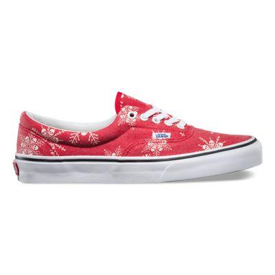Vans Mens Shoes Skate Shoes Mens Shoes Mens Sandals Van Doren Era (skull Snowflake/racing Red)