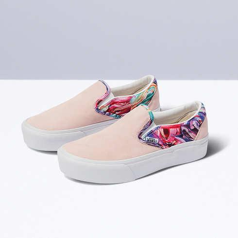 Vans Customs Pearl Brush Strokes Slip-on Platform (customs)