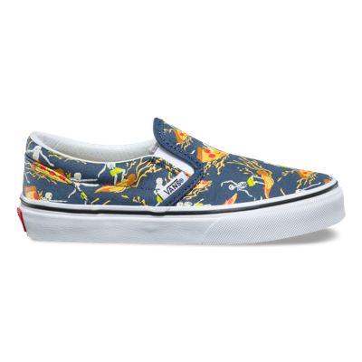 Vans Kids Pizza Surf Slip-on (vintage Indigo/true White)