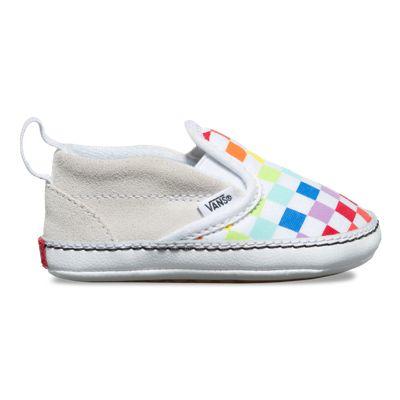 Vans Infant Checkerboard Slip-on V Crib (rainbow True White)