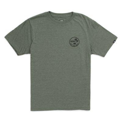 Vans Boys Mini Dual Palm T-shirt (olive Heather Black)