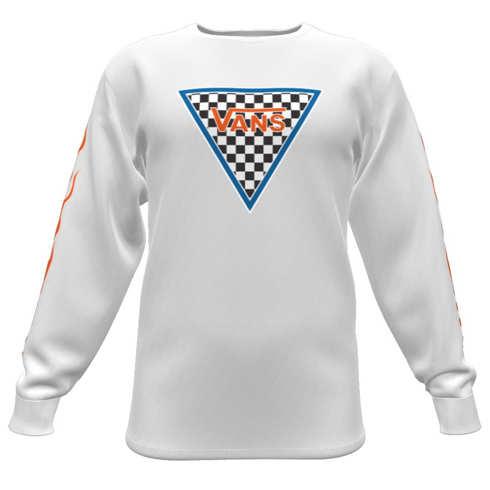 Vans Customs Checkerboard Flame Long Sleeve Classic Tee (customs)