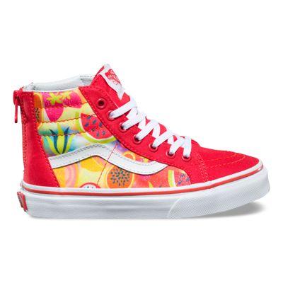 Vans Kids Glitter Fruits Sk8-hi Zip (hibiscus/true White)