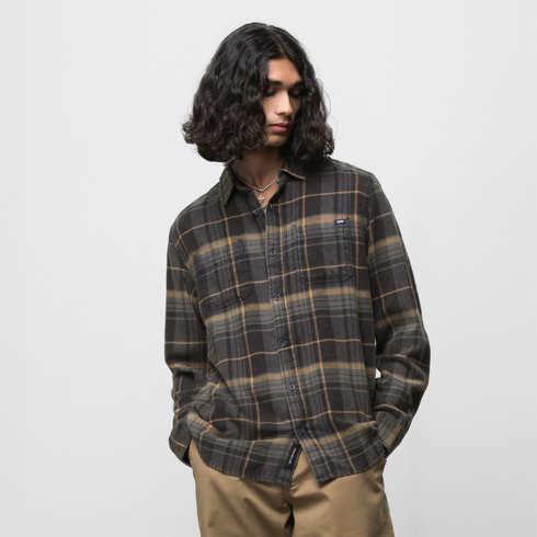 Vans Peddington Washed Flannel Buttondown Shirt (black/asphalt)