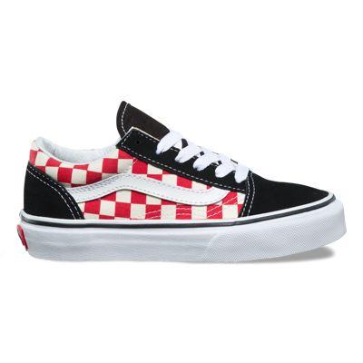 Vans Kids Checkerboard Old Skool (black/red)