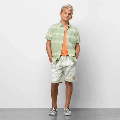 Vans Kids Peace Of Mind Fleece Short (celadon Green/tie Dye)