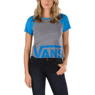 Vans Cut Off Cropped Tee (grey Heather-french Blue)