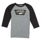 Vans Boys Full Patch Raglan T-shirt (heather Grey/black) T-shirts: Large