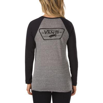 Vans Authentic Trap Boyfriend Baseball Tee (grey Heather-black)