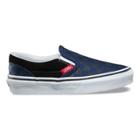 Vans Kids Checkerboard Classic Slip-on (black/blue Depths)