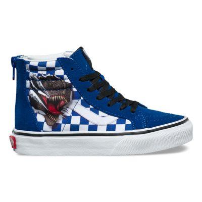 Vans Kids Checkerboard Sk8-hi Zip (dino True White)