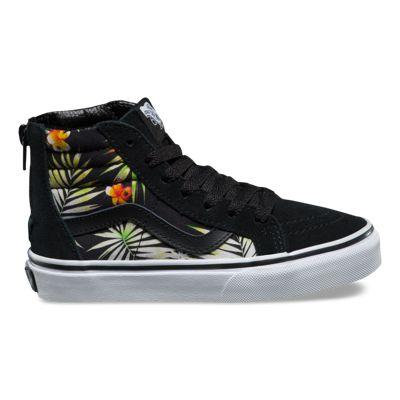 Vans Kids Decay Palms Sk8-hi Zip (black/true White)