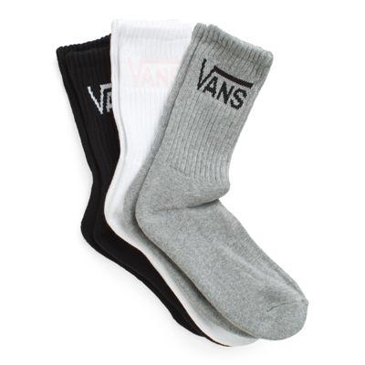 Vans Classic Crew Womens 3 Pack 6.5-10 (white/grey Heather)