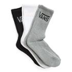 Vans Classic Crew Womens 3 Pack 6.5-10 (white/grey Heather)