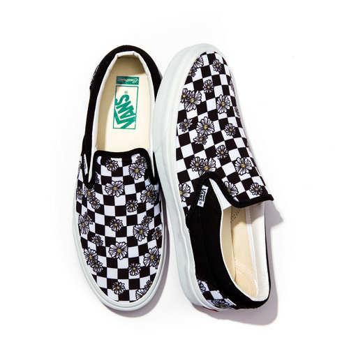 Vans Customs Recycled Materials Daisy Checkerboard Slip-on (customs)