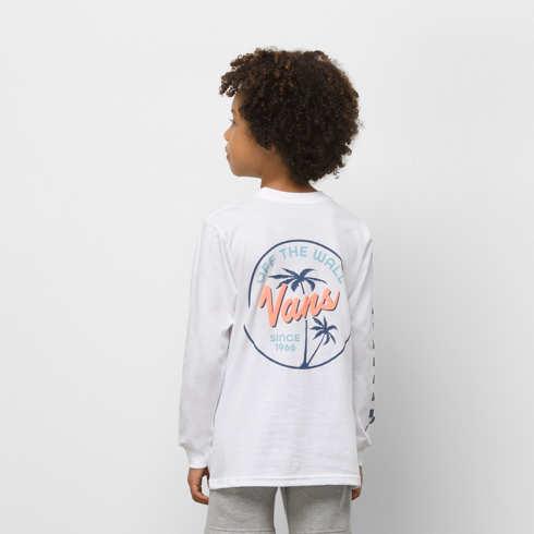 Vans Little Kids Palm Script Long Sleeve T-shirt (white)
