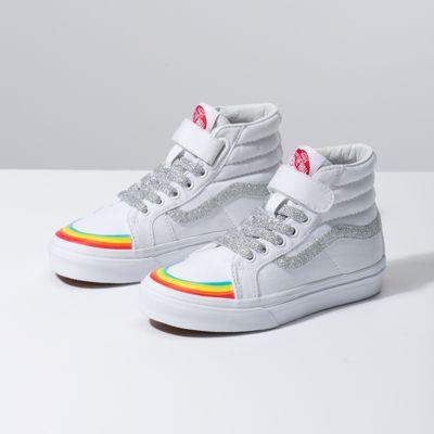 Vans Kids Rainbow Toe Cap Sk8-hi Reissue 138 V (true White/silver)