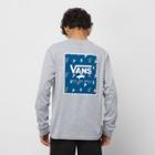 Vans Kids Print Box Back Long Sleeve T-shirt (athletic Heather/true Blue)