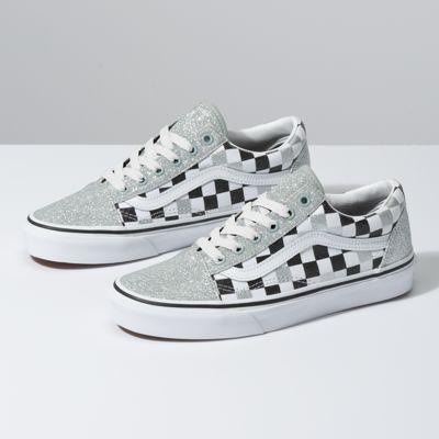 Vans Glitter Checkerboard Old Skool (silver/true White)