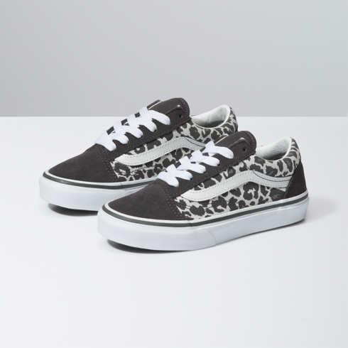 Vans Kids Snow Leopard Old Skool Shoe (asphalt)