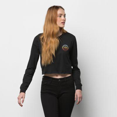 Vans Wind It Long Sleeve Crop Tee (black)