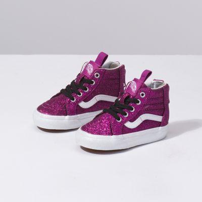 Vans Toddler Glitter Sk8-hi Zip (wild Aster/true White)