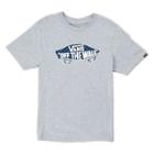 Vans Kids Otw Logo Fill T-shirt (athletic Heather/true Blue/black Checkerboard)