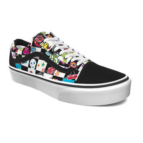 Vans Customs Doodle Check Old Skool Platform (customs)