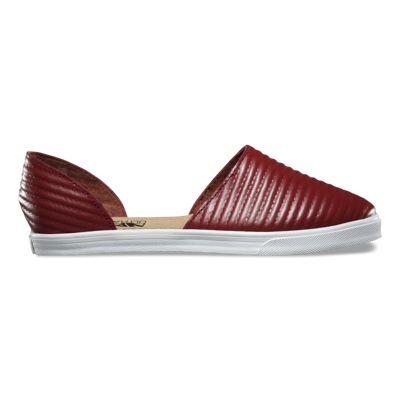 Vans Womens Slip-on Skimmer (moto Leather Madder Brown)