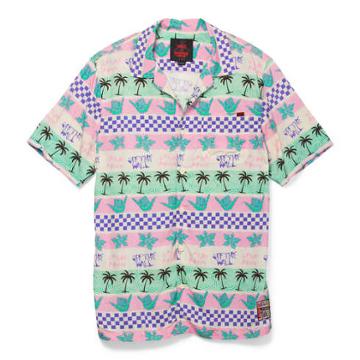 Vans X Stranger Things California Stripe Buttondown Shirt (pink)