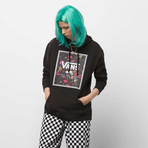 Vans Boxed In Pressed Floral Bff Hoodie (black)