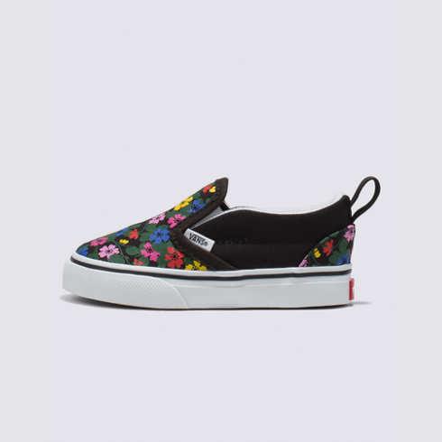 Vans Toddler Floral Slip-on V (black/white)